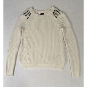 Express Y2K Studded Shoulder Sweater Size XS Punk Rock Alternative Edgy Grunge
